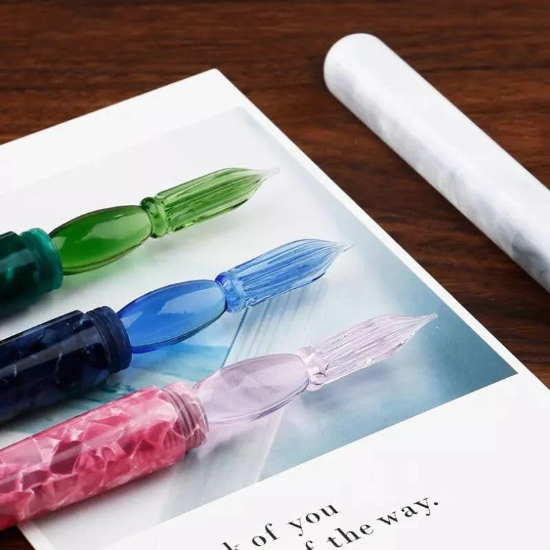 Moonman N10 Glass Dip Pen – Pink Acrylic Body with Handcrafted Glass Nib, 0.6–0.8mm, for Writing, Calligraphy & Drawing - Image 5